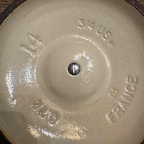 Vtg Le Creuset Cobalt Blue Enameled CAST IRON Saucepan w/ Lid - Sz 14 (3/4 Qt) - Picture 8 of 8